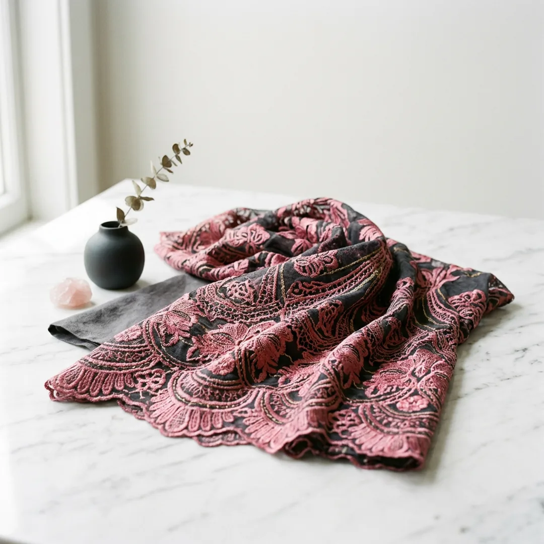 Close-up of quality fabric selection